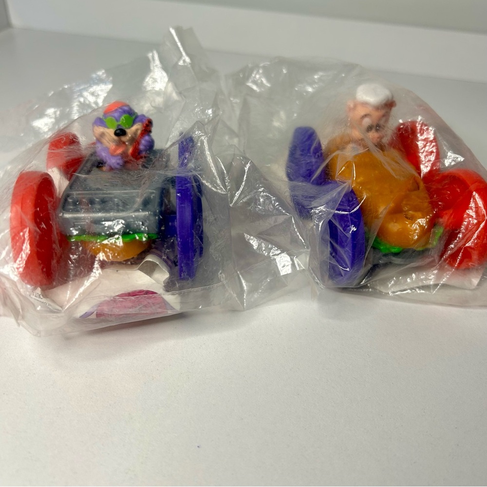 1992 Vintage Tiny Toons Adventures McDonalds Happy Meal Flip Cars Set of 2